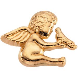 14K Yellow Gold Angel With Holy Spirit Lapel Pin