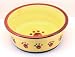 Designer Stoneware Classic Paw Print Dog Dish 8 Red