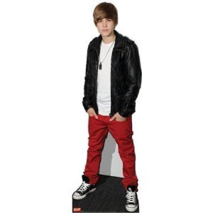 (25x70) Justin Bieber Red Lifesize Standup Poster