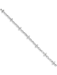 Genuine .925 Sterling Silver Diamond Bracelet 3.5 Grams . 100% Satisfaction Guaranteed.