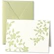 Wasabi Green Letterpress Floral Notes