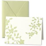 Wasabi Green Letterpress Floral Notes