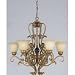 Silvery Gold finish 6-light Chandelier