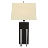 Wood and Steel Block Table Lamp - Dark Espresso (30.5