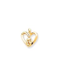 14k AA Diamond Mother holding child Pendant Diamond quality AA (I1 clarity, G-I color)