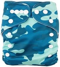 Blue Camo Soft Pocket Cloth Diaper with Microfiber Insert Included by Crazy Bums