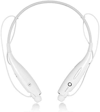 InzhiRui Wireless Bluetooth Headphones Noise Cancelling Headphones with Microphone/Running/Gym/Exercise/Sweat proof for iPhone 6s, 6s Plus, 6, 6 Plus, 5 5C 5S 4 &amp; Android (White)