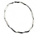 Magnetkette Halskette Edelstahl Wellenoptik bicolor - Magnetschmuck