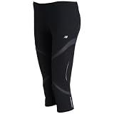 NEW BALANCE Fitted Ladies Capri , M, BLACK
