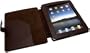 Brown Leather Landscape Carry Case for Apple Ipad with Inner Pocket and Magnetic Snap