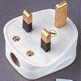 3 pin UK re-wireable plug fused @ 13 amps (White)