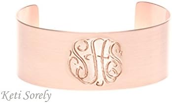 Designer Monogrammed Cuff Bangle (Order Any Initials) - With 24k Gold Overlay