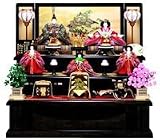 秀光オリジナル限定品  雛人形衣装着五人三段飾りセット お衣裳にもお道具にも最高の贅と技術を施し、本桐の風合いを活かした大型三段飾り