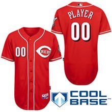 MLB Men's Cincinnati Reds Authentic Coolbase Jersey Personalized (Scarlet, 48/X-Large)