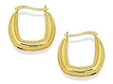 Image of 9ct Gold Beaded Creole Hoope Earrings