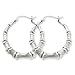Sterling Silver Bamboo Hoop Earrings - 1.25" title=