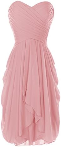Melantha Short Strapless chiffon prom dress evening dresses Size 4 Blush