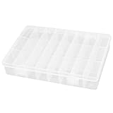 uxcell　ジュエリー収納ケースボックス　電子部品ケース　クリア　プラスチック　電子部品　24コンパートメント