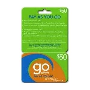 $50 Cingular GoPhone Pay As $50 Cingular GoPhone Pay As