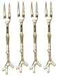 Decorative Shrimp Fork with Twig Shaped Handle Set of Four