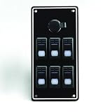 6 Gang Splashproof Switch Panel with Cigarette Lighter