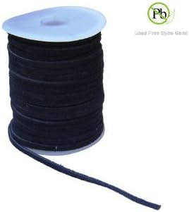 Genuine Suede Leather Lace Black 3x1.7mm 10 Meters (Spool is not included)