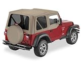 BESTOP 51124-33 Replace-A-Top; Soft Top; w/Tinted Side And Rear Windows; w/Untinted Half Door Skins; Dark Tan;