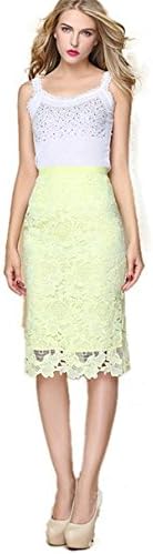 Women's Sexy Bodycon Zip Up Lace Pencil Skirt XS