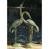 Brass Baron Small Verdi Crane Pair by 