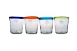 Amici Baja Set of 4 Double Old Fashioned In Assorted Colors, 13-Ounce