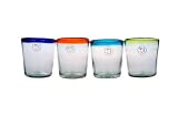 Amici Baja Set of 4 Double Old Fashioned In Assorted Colors, 13-Ounce