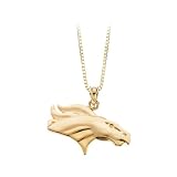 14K Yellow Gold 15 x 27.50 MM Denver Broncos NFL Logo Pendant with Chain