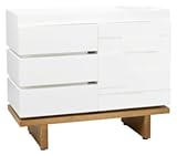 Nurseryworks Two-Wide Changer in Snow with Square Ends and Light Wood