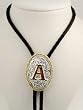 Silver/gold Plated Monogram Letter "A" Bolo Tie