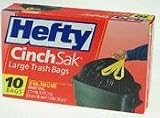 Hefty E8-1470 10 Count 33 Gallon Cinch Sak Trash Bags