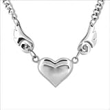 Jewelry Necklaces 316 Stainless Steel Hearts,Wings LENGTH=16.5-"