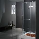 Vigo Industries VG6011CHCL363W Frameless Glass Bathroom Shower Enclosure, Chrome
