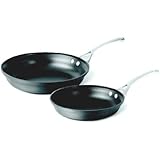 Calphalon Contemporary Hard-Anodized Aluminum Nonstick Cookware, Omelette Pan, 10-inch and 12-inch Set, Black