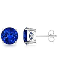 1.4 ct Solitaire Round Sapphire Earrings