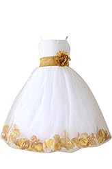 Girls Satin/Tulle Spaghetti Strap Lace Flower-Girl Dress  With a Sash 