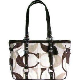 Coach Purse Handbag Gallon Tote Chocolate Multi 13810