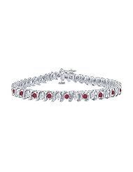 Ruby and Diamond Tennis Bracelet Platinum - 5.00 CT TGW