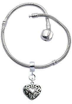 Bracelet for Pandora Beads and charms by GlitZ JewelZ © - Silver plated - available in many sizes 18 to 22 cms