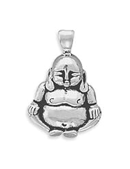 Sterling Silver Buddha Pendant with 18" Steel Chain