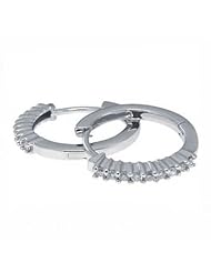 0.20Ct Round Diamond Hoop Earrings 18k Gold