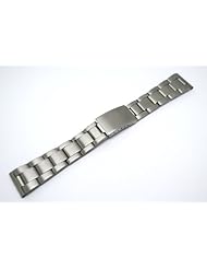 RARE 20MM SILVER BRUSHED STAINLESS STEEL METAL BUCKLE WATCH BAND STRAP