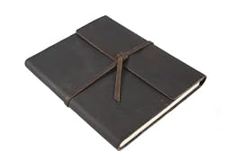 Genuine Leather Writer's Notebook - Hand made in the USA, Dark Brown