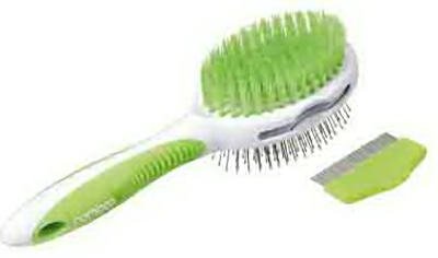 Bamboo Dog Pin Bristle Brush and Flea Comb (Colors Vary)