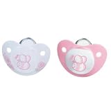 NUK 10175022 - Silikon Einschlaf-Schnuller Baby Rose Gr. 1, 2 Stück, Farbe nicht frei wählbar