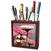 Patricia Sanders Flowers - English Daisy Flowers - White and Pink Floral Photography - Tile Pen Holders-5 inch tile pen holder